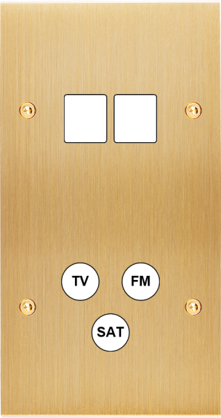 Façade Confidence Laiton double verticale 2 MEDIA TV-FM-SAT à vis (290-410)