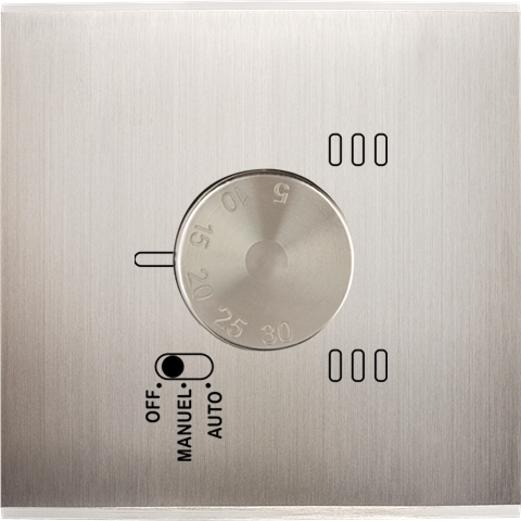 Façade laiton nickel satine simple thermostat magnet (187-418M)