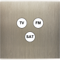 Façade Confidence Laiton  Acier simple TV-FM-SAT sans vis (196-412M)