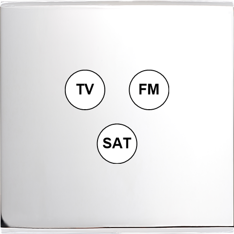 Façade Confidence Laiton  Chrome simple TV-FM-SAT sans vis (196-415M)