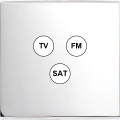 Façade Confidence Laiton  Chrome simple TV-FM-SAT sans vis (196-415M)