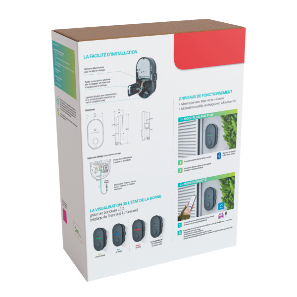 Borne de recharge green'up home monophasée 3,7kw m2+m3 - avec protections