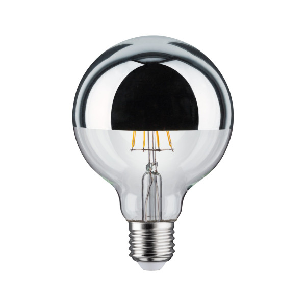 Led g95 calotte réflectrice 600lm e27 2700k 6,5w 230v argent gradable