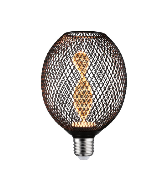 Globe led metallic glow noir helix e27 110lm 3,5w 1800 k 230 v