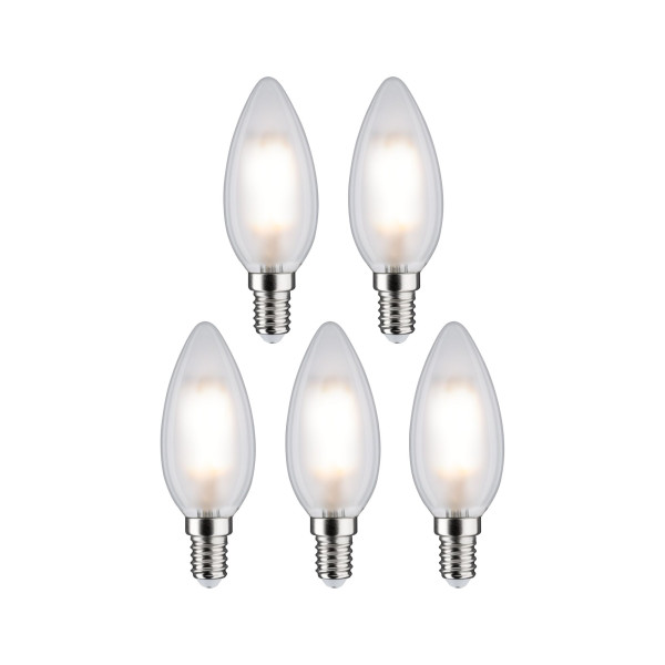 Pack de 5 led bougie 470lm 2700k dépoli e14 230v