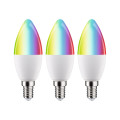 Ampoules led zb rgbw lot de 3 flammes e14 470lm 2200k-6500k dim 230v