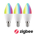 Ampoules led zb rgbw lot de 3 flammes e14 470lm 2200k-6500k dim 230v