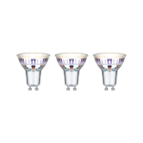 Ampoule led gu10 ecoline 2,4w x3 450lm 3000k 100° d50mm h 54mm l10mm