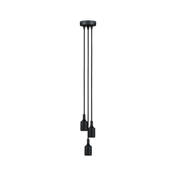 Suspension ketil max3x20w e27 noir 230v silicone/plastique