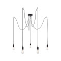 Suspension ketil neordic max.5x20w e27 noir 230v silicone/métal