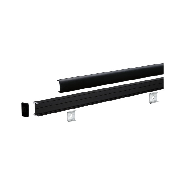 Square profile diffusor 2m noir anodisé/noir alu/plastique