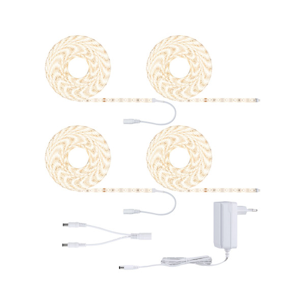 Kit de strip simpled 20 m blanc chaud 48w 230/12v cc blc métal syn