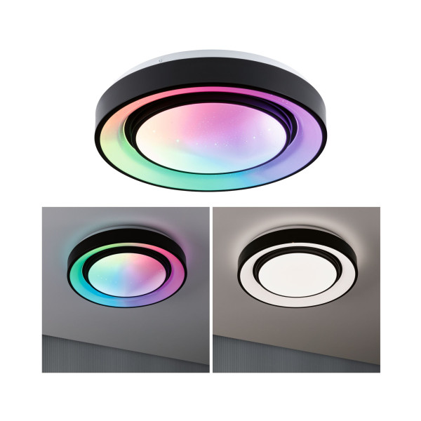 Applique/plafonnier rainbow dynamic rgb tunw led _w 350mm blanc/noir