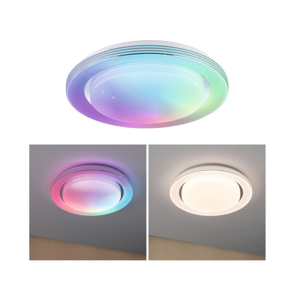 Applique/plafonnier rainbow dynamic rgb tunw led _w 350mm blanc/chrom