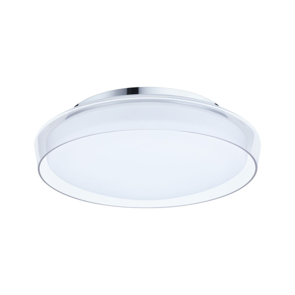 Plafonnier luena ip44  led chrome 230v verre/metal