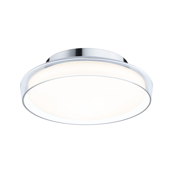 Plafonnier luena ip44  led 11,5w chrome 230v verre/metal