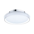 Plafonnier luena ip44  led 11,5w chrome 230v verre/metal