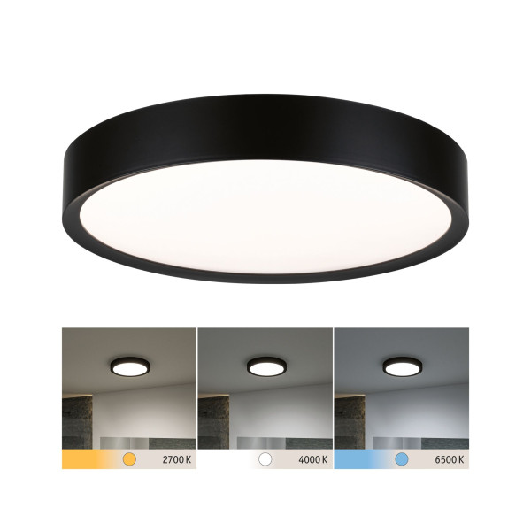 Plafonnier tega ip44 whiteswitch led 24w noir 230v plastique