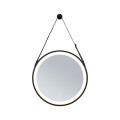 Miroir miro rond avec cadre ip44 tunw led 7,5w 400mm noir 230v metal/ac