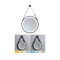 Miroir miro rond avec cadre ip44 tunw led 7,5w 400mm noir 230v metal/ac