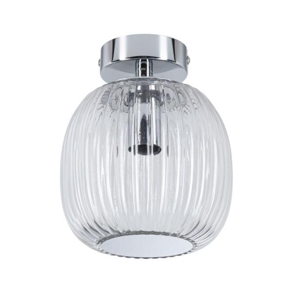 Sdb plafonnier ruya d.150mm e14 max.20w gradable chrome et verre ip44