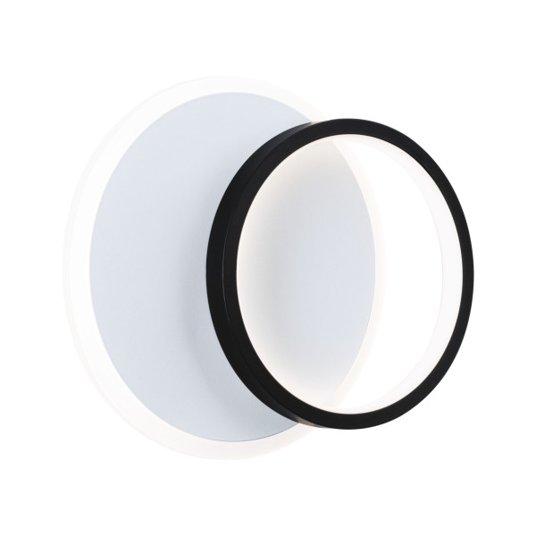 Applique 2form rond led 12,5w 1590lm 4000k 240x195mm noir & blanc 230v plast