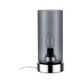 Lampe à poser pinja max,1x20w e14 chr/verre fumé br 230v métal/verre