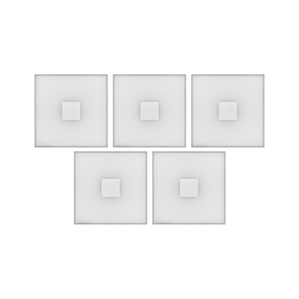 Lumitiles basic set square 10x10cm 5x0,8w 2700k 12v blanc syn/alu