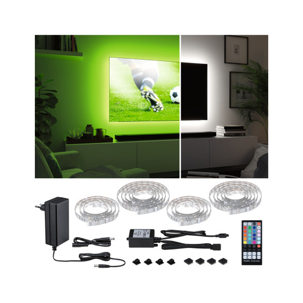 Maxled 250 comfort sets tv 75 rgbw 3000k 25,5w 230/24v plastique argenté