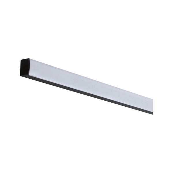 Square profilé avec diffuseur blanc 1m noir anodisé/blanc alu/plastique