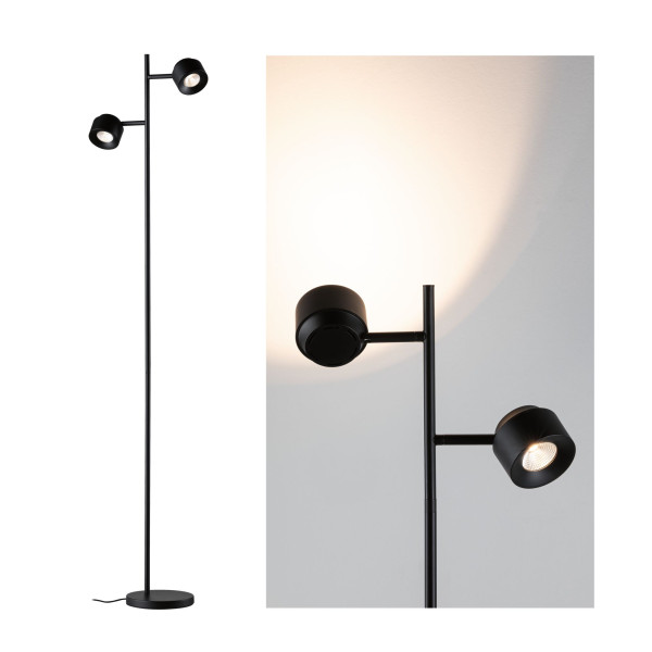 Lampadaire puric pane i led 2x2,5w 330lm 2700k 3stepdim noir 230v métal