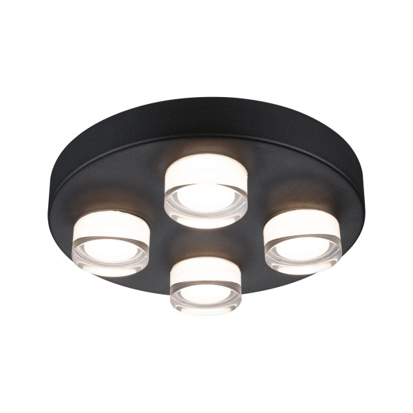 Sdb plafonnier kame led 4xxxw xxxlm xxxxk d.250mm noir 230v ip44