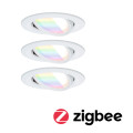 Encastré nova zigbee coin rgbw orientable led 3x6,5w 230v 51mm blanc matt