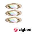 Encastré nova zigbee coin rgbw orientable led 3x6,5w 230v 51mm gold