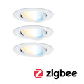 Encastré nova zigbee coin tunable white schw led 3x6,5w 230v 51mm blanc matt