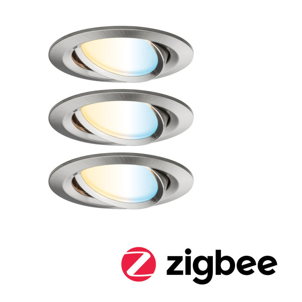 Encastré nova zigbee coin tunable white schw led 3x6,5w 230v 51mm eisen geb