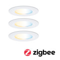 Encastré nova zigbee coin tunable white ip44 led fixe 3x6,5w 230v 51mm blanc matt