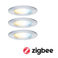 Encastré nova zigbee coin tunable white ip44 led fixe 3x6,5w 230v 51mm alu gedreht