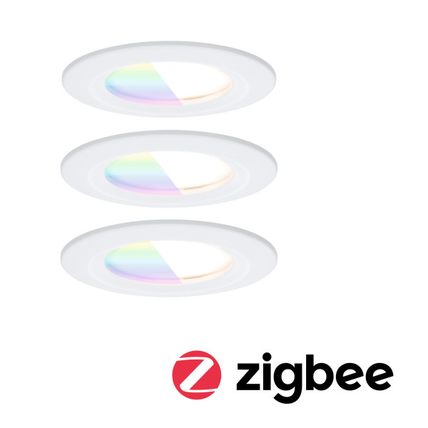 Encastré nova zigbee coin rgbw ip44 led fixe 3x6,5w 230v 51mm blanc matt