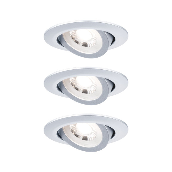 Kit encastrés 3-stepdim orientable led 3x6w 3000k 230v chrome dépoli/pl