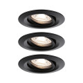 Encatrés paulmann nova mini coin rond orientable led 3x4w 310lm noir dép/alu - 93083