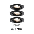 Encatrés paulmann nova mini coin rond orientable led 3x4w 310lm noir dép/alu - 93083