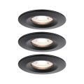 Encatrés paulmann nova mini coin rond fixe led 3x4w 310lm noir dép/alu - 93084