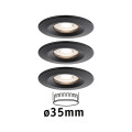 Encatrés paulmann nova mini coin rond fixe led 3x4w 310lm noir dép/alu - 93084