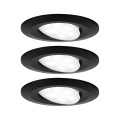 Kit enc vali bbc/ip65 rond orientable led 3x680lm 3000k 6,5w noir dép