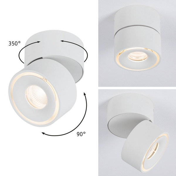 Kit luminaire en saillie paulmann spircle 36° 3000k 230/40v blanc dépoli/alu - 93373