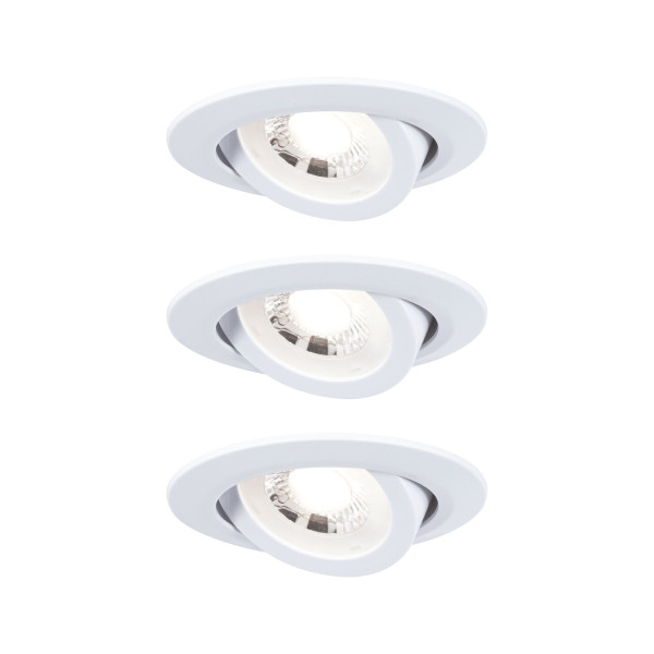 Kit encastrés paulmann orientables led 3x6w 3000k 230v blanc dépoli/ - 93388