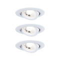 Kit encastrés paulmann orientables led 3x6w 3000k 230v blanc dépoli/ - 93388