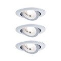 Kit encastrés paulmann orientables led 3x6w 3000k 230v chrome dépoli/ - 93389