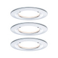 Spot encastré Paulmann Nova kit de 3 spots rond 78mm GU10 3x6,5W 3x460lm 230V 2700K Chrome